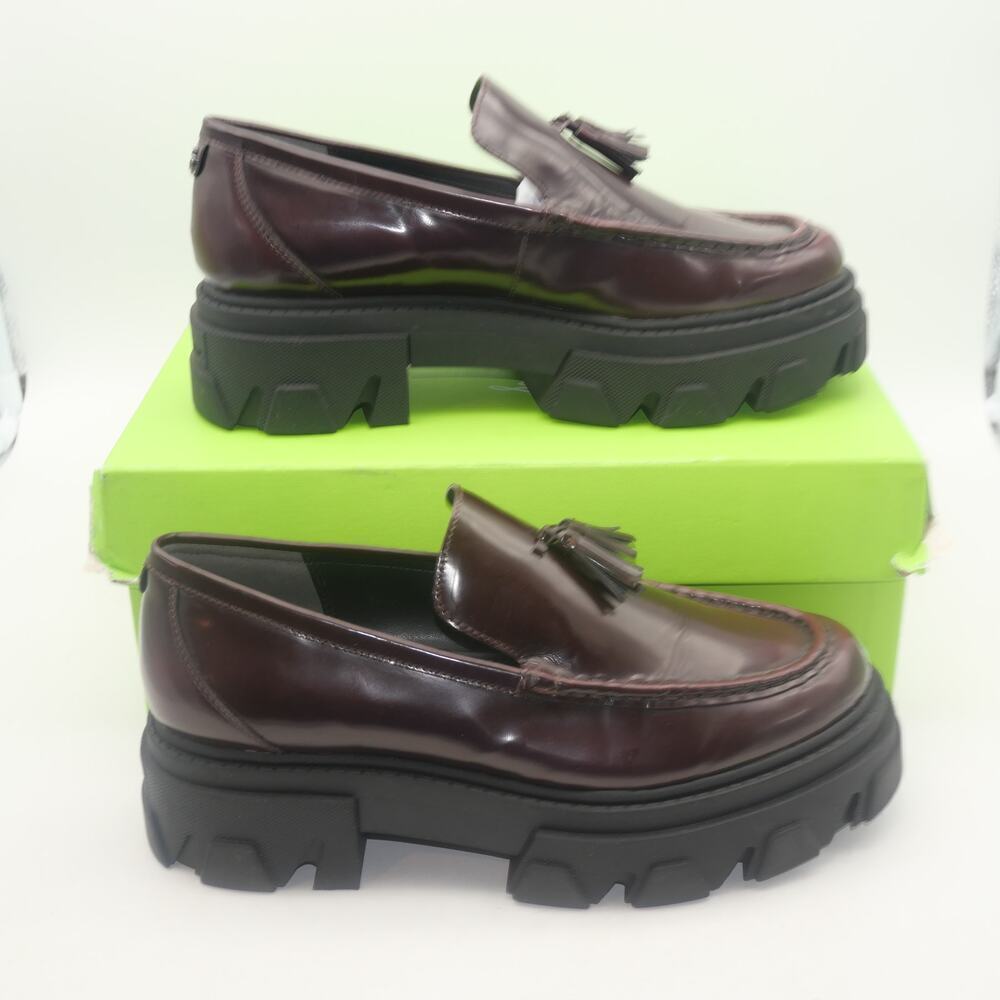NEW Sam Edelman Women's 9.5 Dandrea Mega Lug Chunky Leather  Loafers Burgundy - Picture 5 of 13